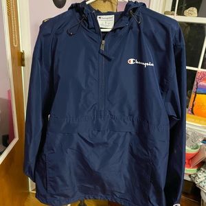 Champion Jackets \u0026 Coats | Champion Pull Over Rain Coat | Color: Blue/White | Size: M | Kaylees353's Closet